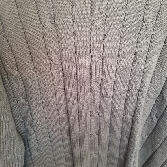 Oscar De La Renta olive green cotton blend long sleeve cable knit sweater SZ Med - Picture 4 of 4